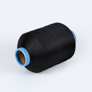 Hot sell price dope dyed black 75 75D 36F Semi dull DTY textured polyester twist yarn for woven label